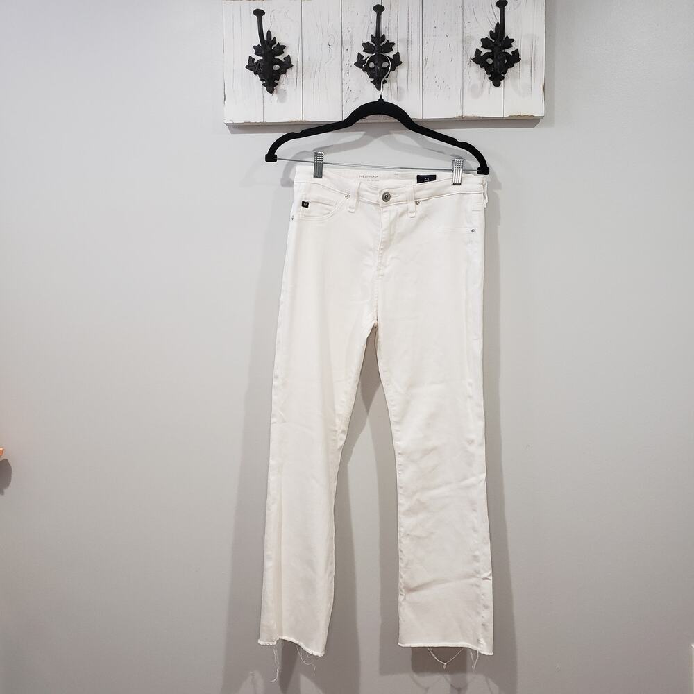 AG Adriano Goldschmied Jodi Crop Jeans White Denim Size 27 Raw Hem